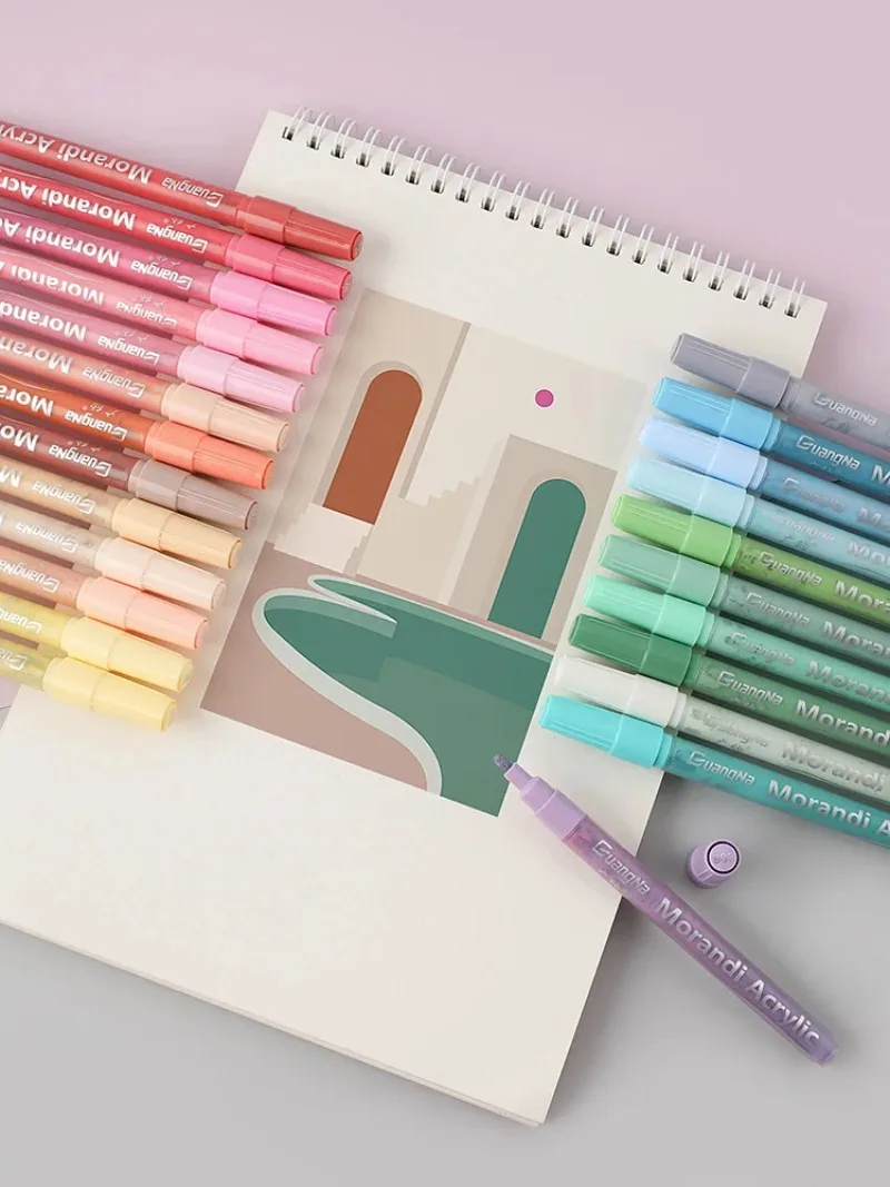 Marqueurs De живопись Acrylique Aux colors Morandi Stylos для ткани Rupestre Art Carte Exécutive