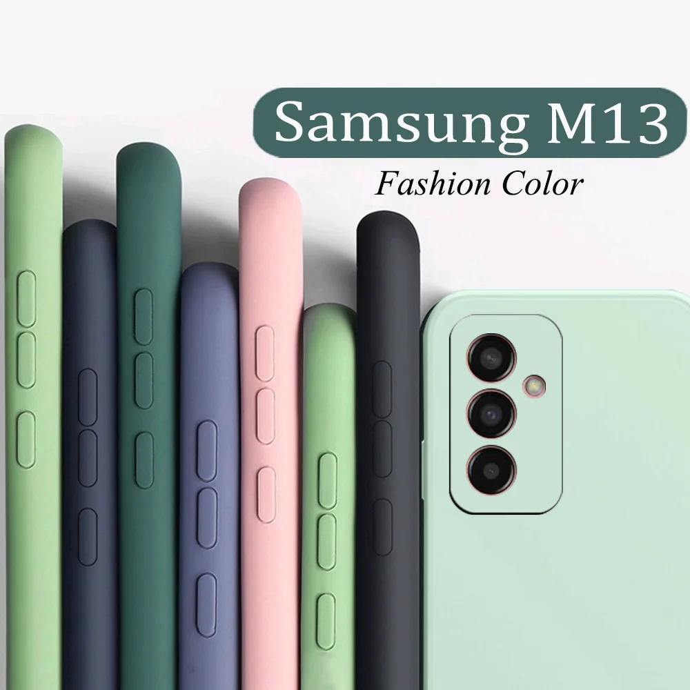 

Новый квадратный силиконовый чехол для телефона Samsung M13, чехол для Samsung Galaxy M13, чехол для galaxy m 13, оригинальный защитный чехол-накладка для камеры