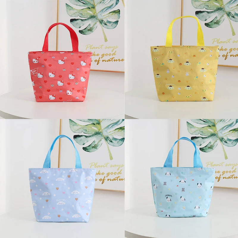 

Kawaii Sanrio аниме мультфильм Cinnamoroll водонепроницаемая сумка для хранения koomi Портативный Ланч-бокс сумка большая емкость Bento сумка