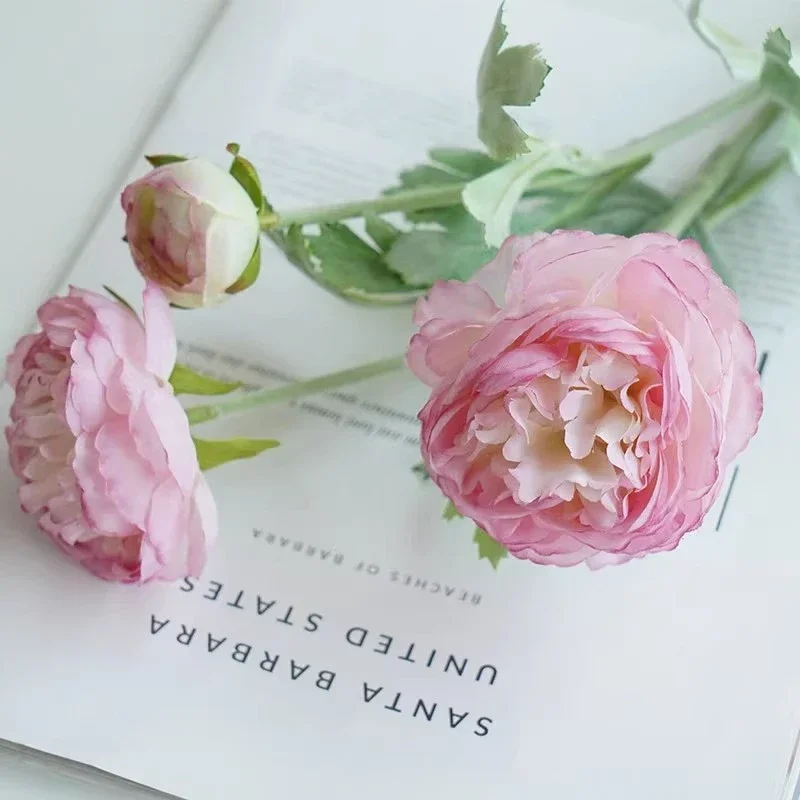 

Искусственные розы из шелка, розовый, 3 штуки