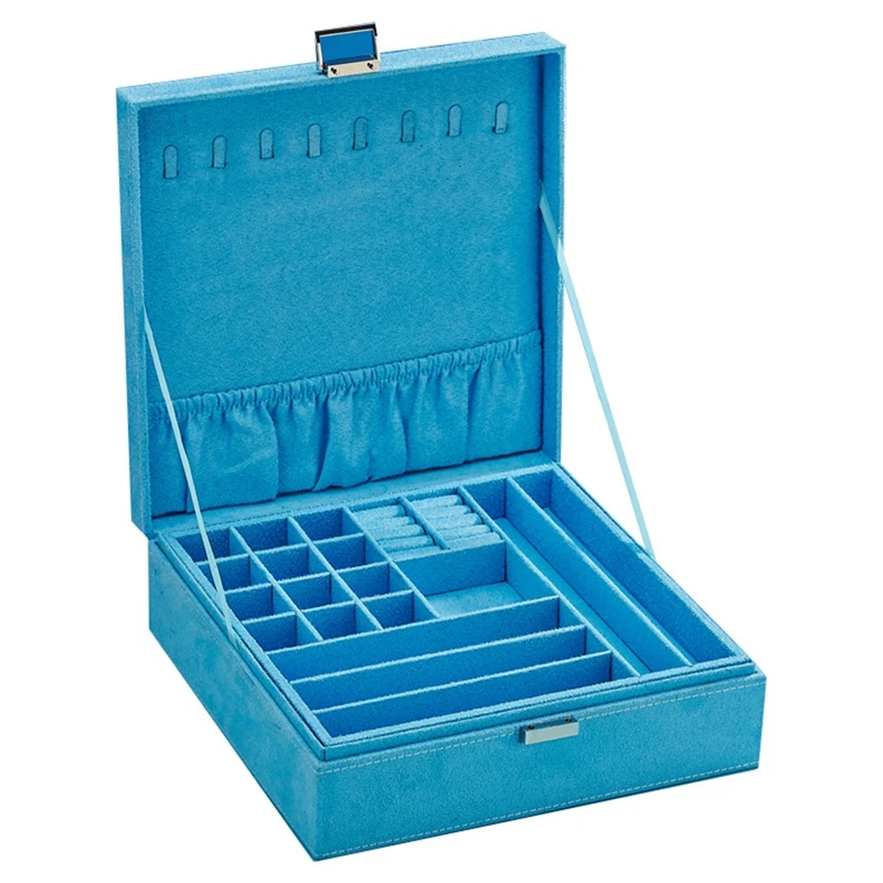 

Шкатулка для ювелирных изделий, коробка со съемным лотком для хранения серег, ожерелий, часов