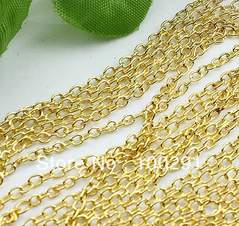 

Позолоченная О-образная цепочка для ювелирных изделий 2*3 мм, 100 метров, оптовая продажа