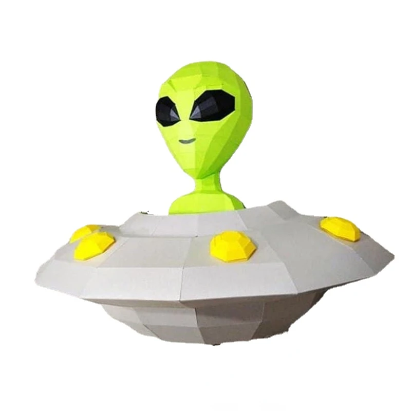 

Spaceship Alien 3D Paper Model Home Decoration Wall Art Handmade Creative DIY Wall Hangings Origami Toys Children's Gifts