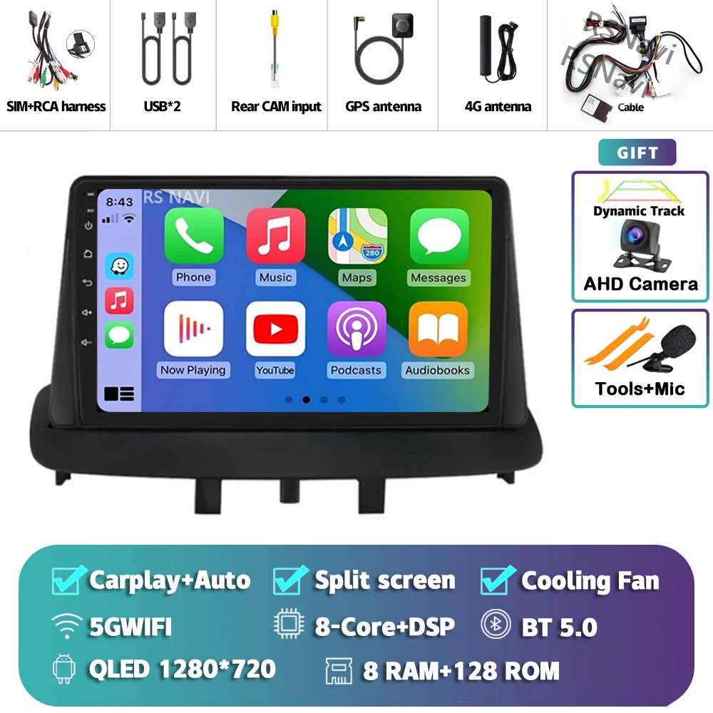 

Android 15 Carplay авто автомобильный радиоприемник мультимедийный плеер для Renault Megane 3 Fluence Samsung SM3 2008-2015 стерео 2din головное устройство