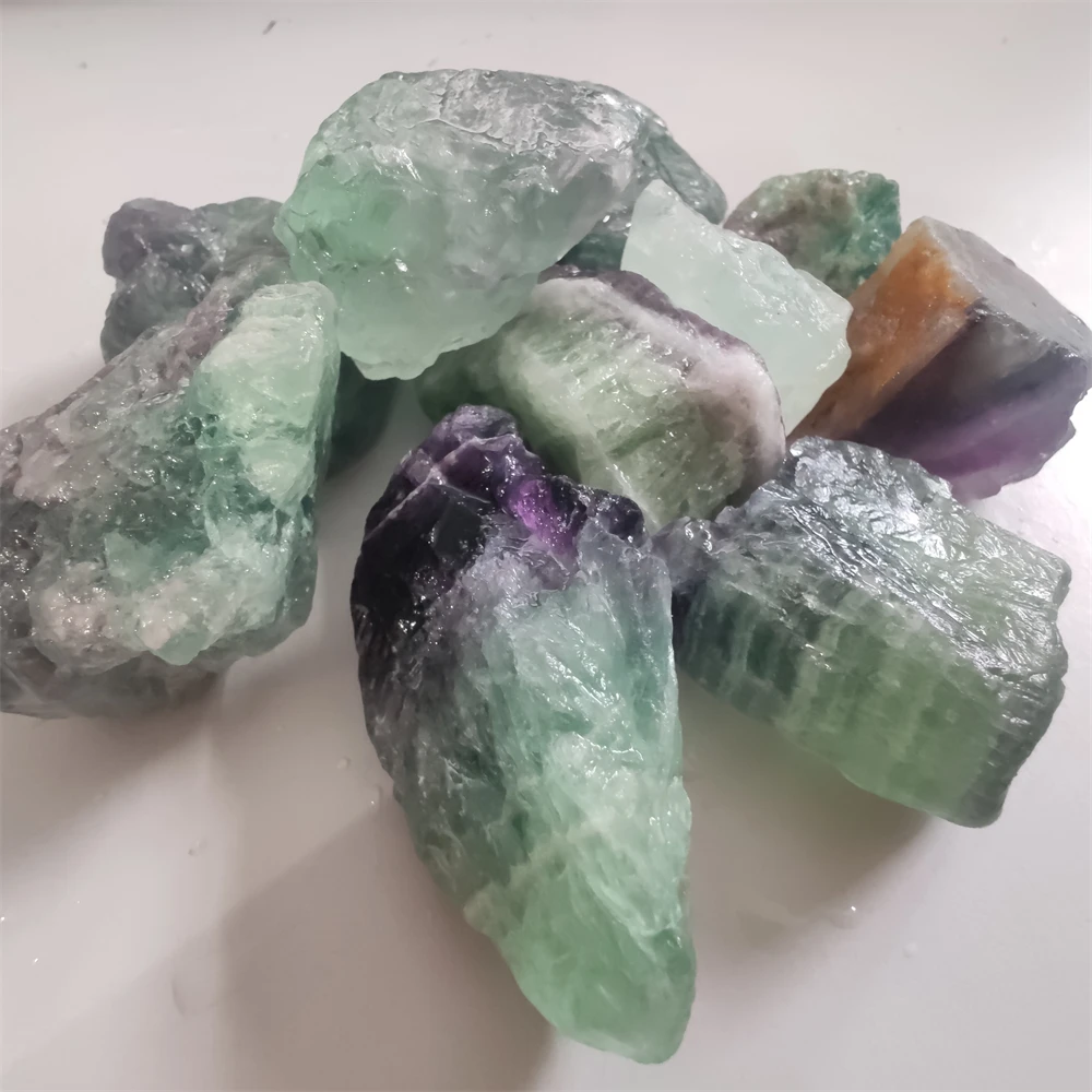 

Natural Raw Rainbow Fluorite Crystals Rough Stones Mineral Healing Crystals Gemstones Specimens Collectible Home Decor