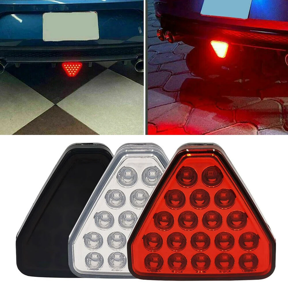 

Newly LED F1 Style Triangle Red LED 3rd Rear Bumper Tail Stop Strobe Light Car Pilot Stop Safety Lights Sporty Signal Lamp 12V