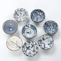 blue and white porcelain tea cup chinese kung fu tea bowl for pu er ceramic tile glaze master cup tea set accessories