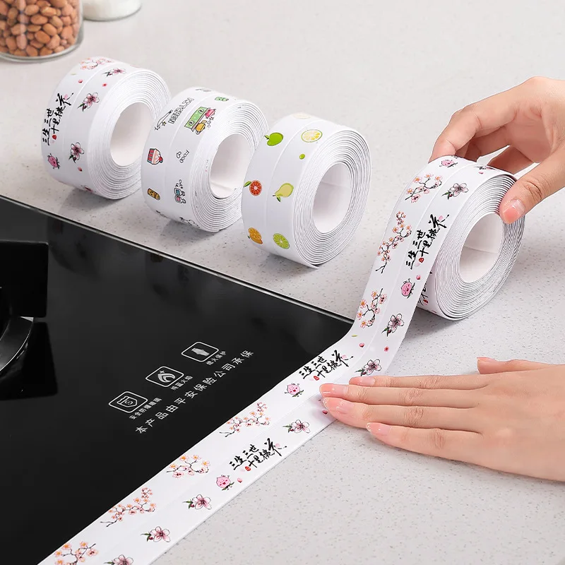 

Kitchen Stickers Sink Bathroom Sticker Waterproof Oil-Proof Tape Stickers Bathroom Beautiful Seam Strip Toilet Sink Home Kitchen