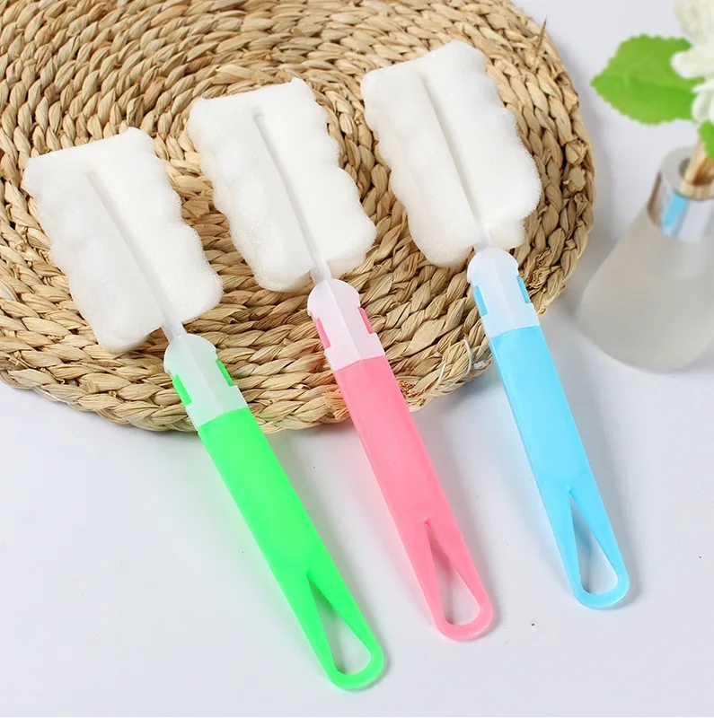 

Long-Handled Sponge Cup Brush Removable Baby Bottle Clean Scrub Thermos Cup Cleaning Brush Cup Washing Artifact Kitchen Tools