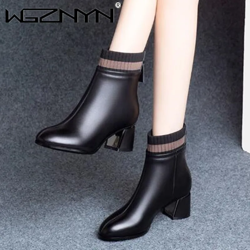 

Ботинки-челси женские на тонком каблуке, Осень-зима