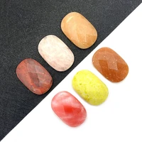 3pcs rectangular faceted beads natural stone agate candy color agate pendants suitable for jewelry making diy ring accessories