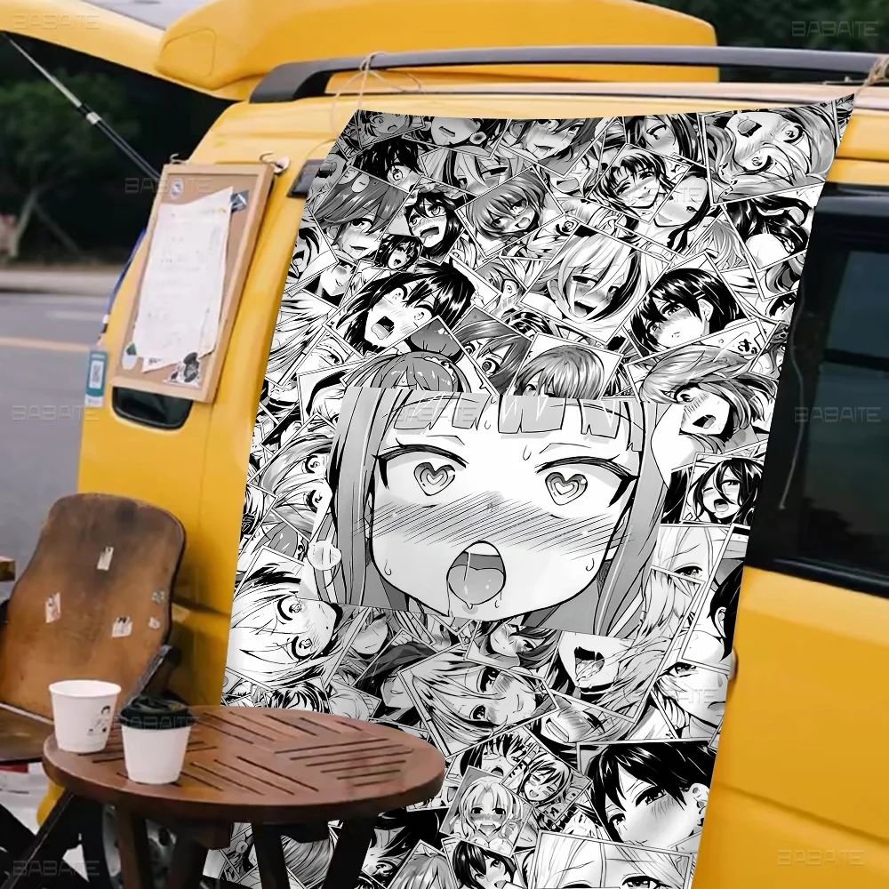 A-Ahegao Манга Девушка Креативный узор Висячий флаг Полиэстер Печатный баннер