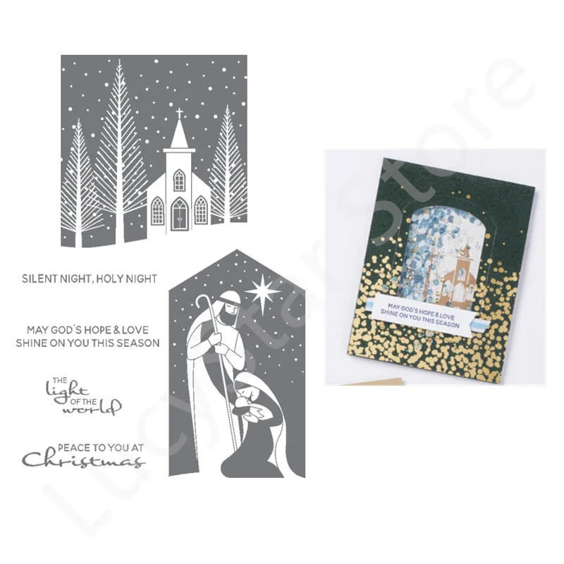

Peace Cutting Dies And Clear Stamps For DIY Scrapbooking Embossed Handmade Paper Cards Album Crafts Christmas 2022 New Arrival