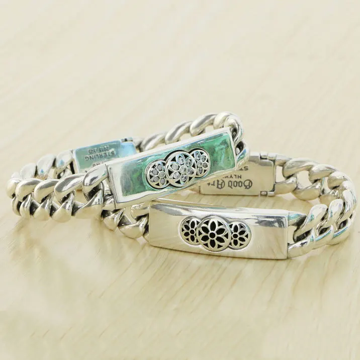 

S925 Sterling Silver Simple Solid Bracelet Double Dragon Head Jewelry Personality Net Red Gifts for Friends