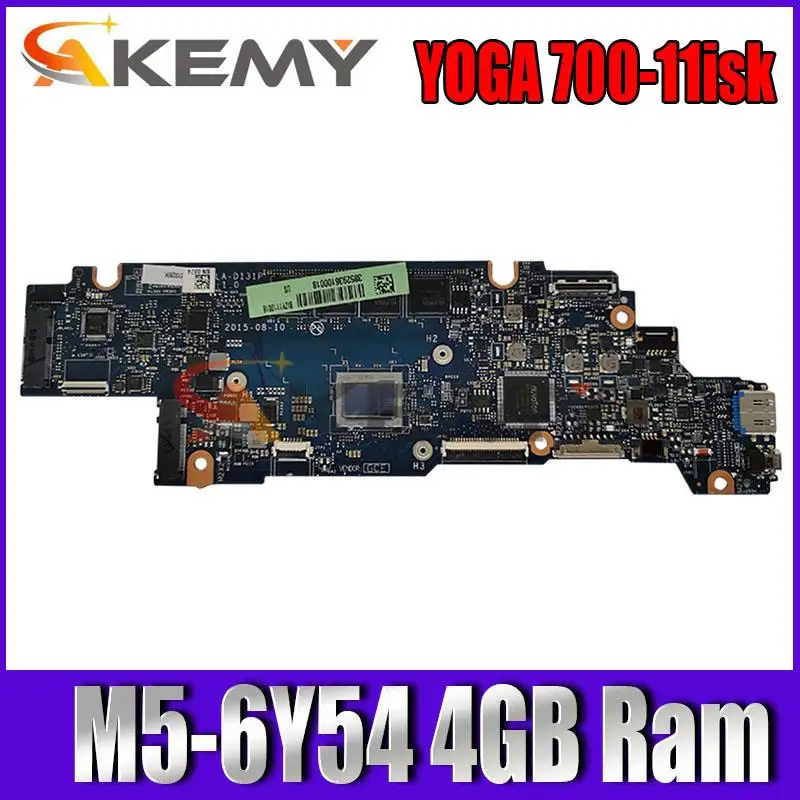 

PN 5B20K57006 BIZY1 LA-D131P laptop motherboard For Lenovo yoga 700 700-11isk Main board M5-6Y54 CPU 4GB Ram