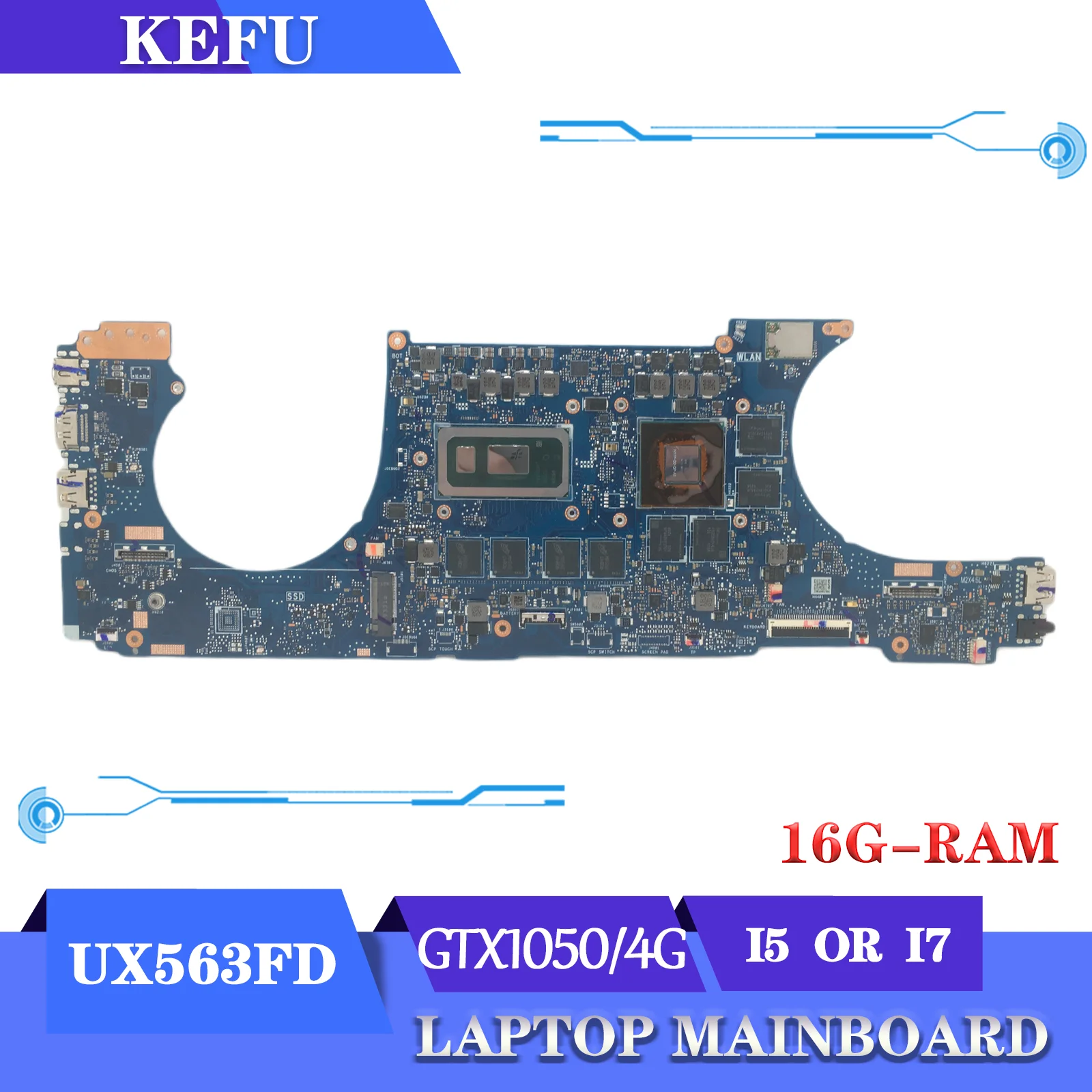 

UX563FD Mainboard For ASUS Zenbook Flip 15 UX563 UX563F BX563FD RX563FD Laptop Motherboard I5-10TH I7-10TH GTX1050/4G 16GB-RAM