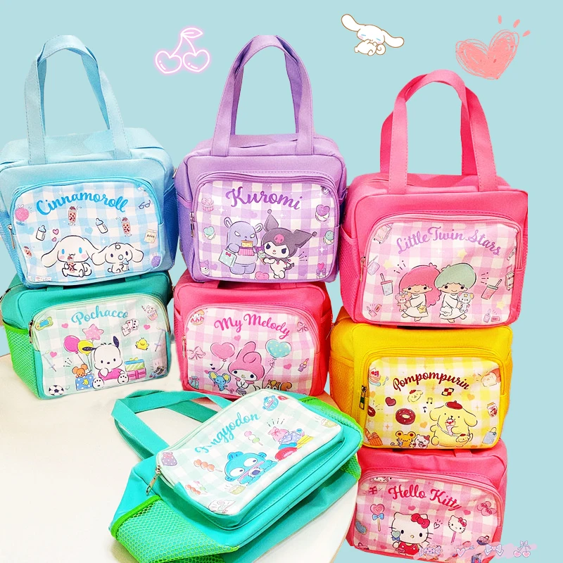 

Hello Kitty Sanrioed Handbag Mommy Bag Bento Kawaii Anime Periphery Kuromi Cinnamoroll Cute PU Commuter Lovley Practical Gift