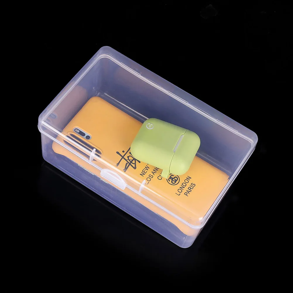 Rectangle Transparent Plastic Cosmetics Puff Storage Box Jewelry Earring Bead Screw Holder Case Container Tool Parts Organizer images - 6