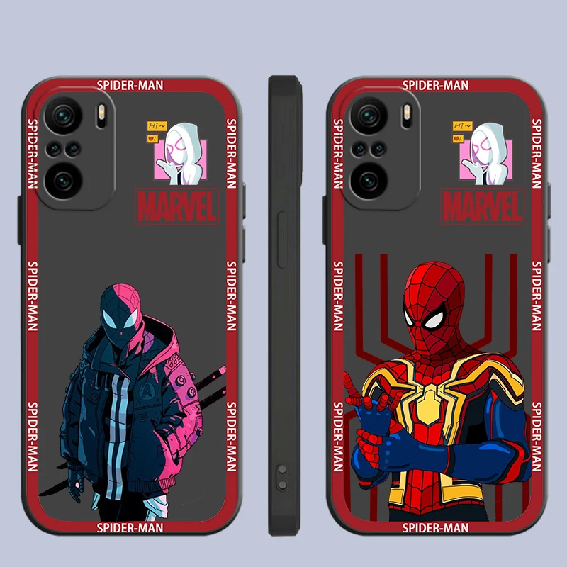 

Marvel Spiderman Peter Parker Phone Case For Xiaomi Redmi Note 11E 11S 11 11T 10 10S 9 9T 9S 8 8T 7 Pro Plus 5G Black Cover
