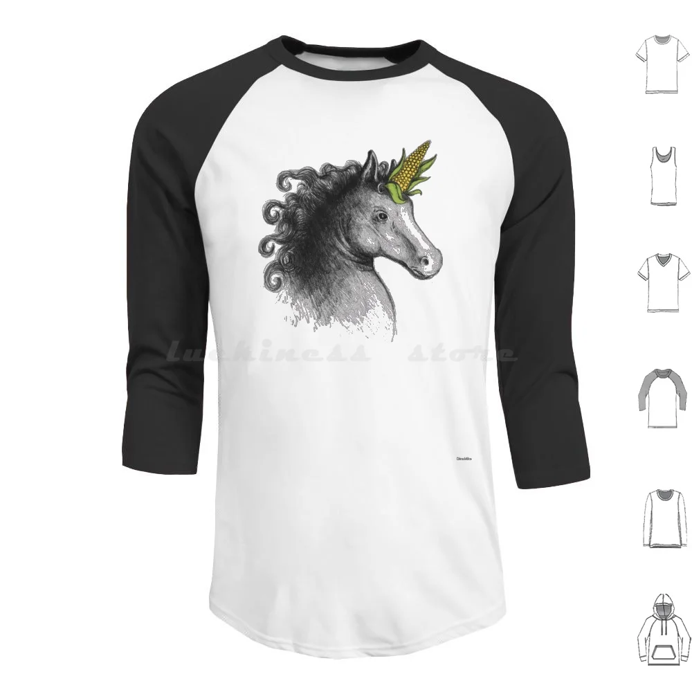 

Unicorn Hoodies Long Sleeve Unicorn Corny Pun Humor Corn Horse Dinomike