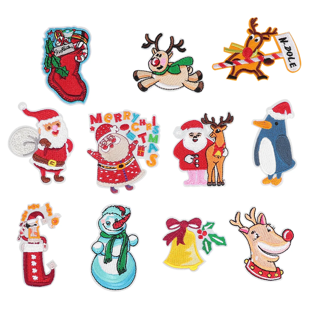 11 шт. рождественские тканевые украшения Санта-патчи мультяшные наклейки вышивка