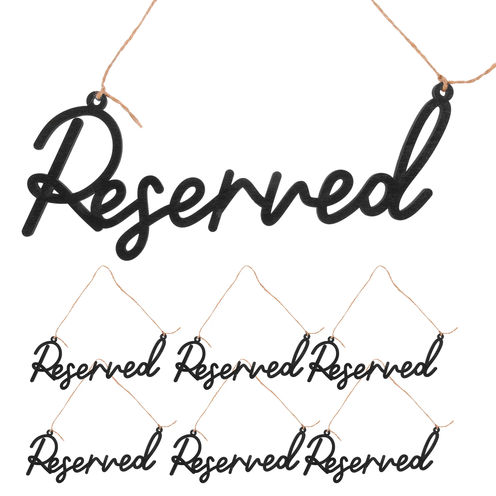 

6Pcs Hanging Wedding Sign Decorative Reserved Table Signs Elegant Wedding Signs for Party Home Wedding