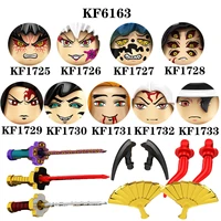 new japanese anime demon slayers figures head building blocks bricks kf6163 collection toys for children christmas gift