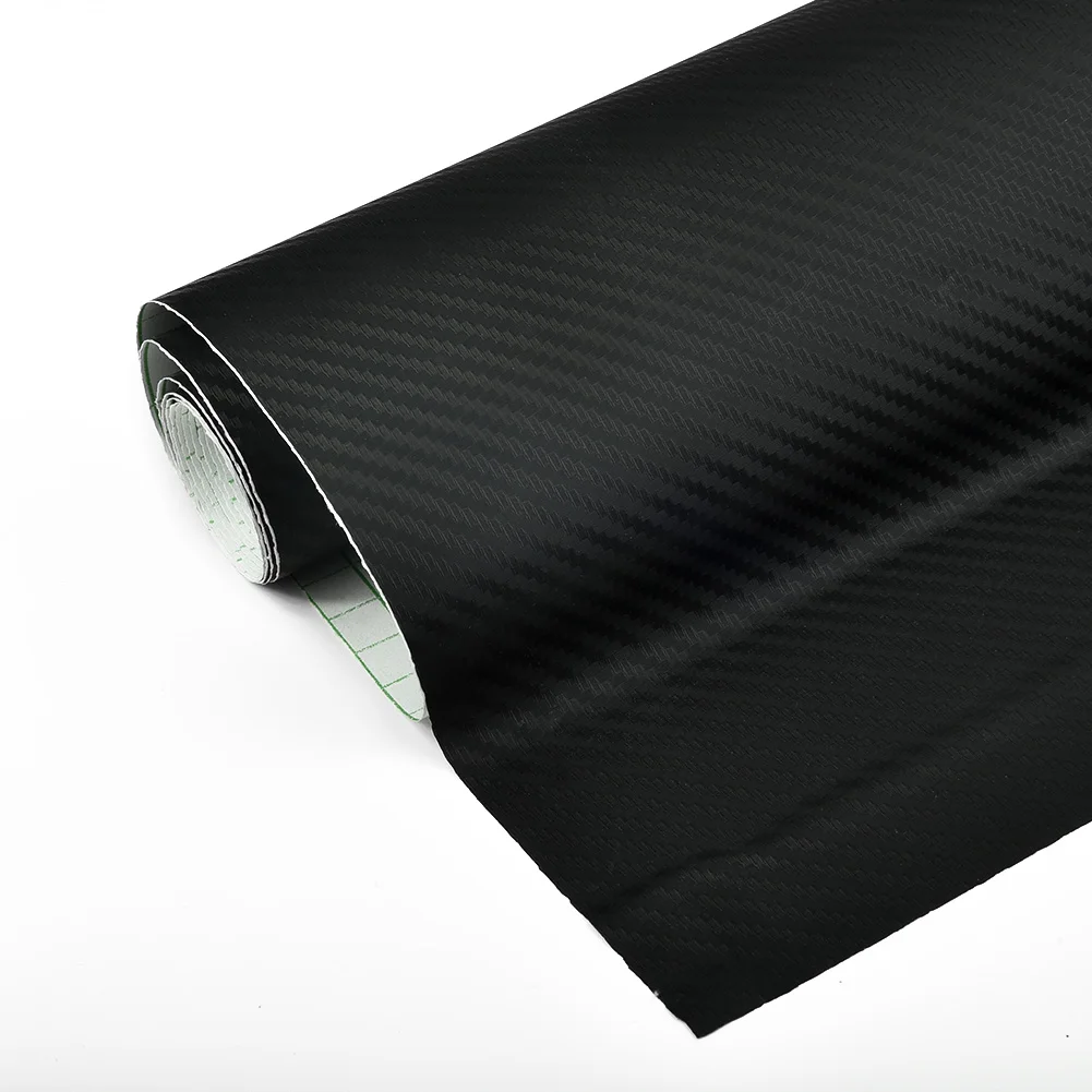 

]Car Stickers 3D Carbon Fiber Vinyl Foil Film Wrap Roll Sticker Matt Black Decals Auto Interior Decoration Accessories 50x200cm