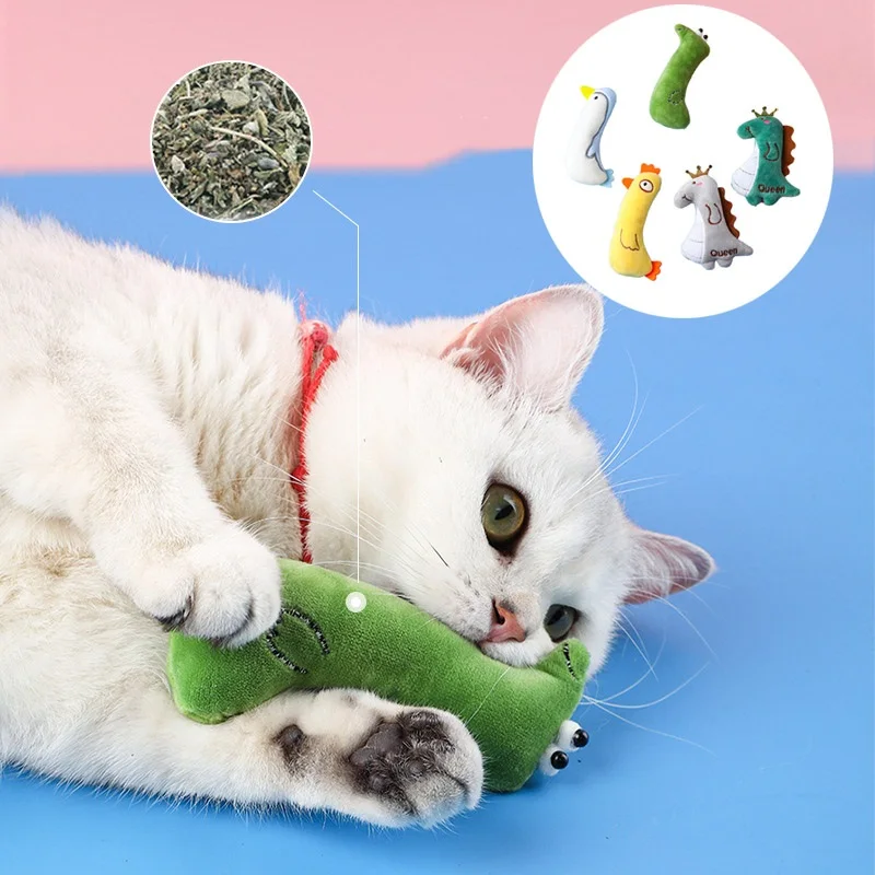 

Cute Cat Toys Funny Interactive Plush Cats Toy Mini Teeth Grinding Catnip Toys Kitten Chewing Squeaky Toy Pets Accessories
