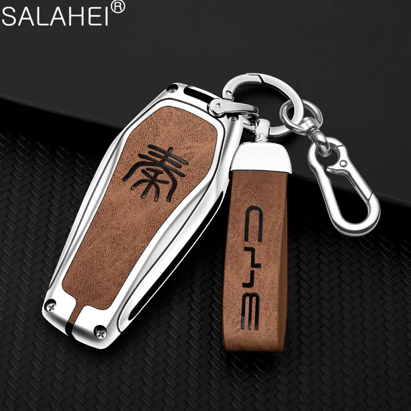 

Zinc Alloy Car Key Fob Case Full Cover Protector Shell Bag For BYD Qin Plus Ev Pro Dmi 2021 Auto Keyless Keychain Accessories