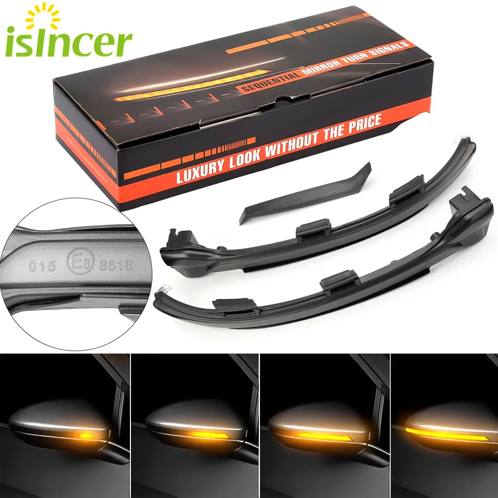 

2 Pcs Super Bright Dynamic Turn Signal Blinker Sequential Side Mirror Indicator Light For VW Golf 7 MK7 7.5 Car Lights