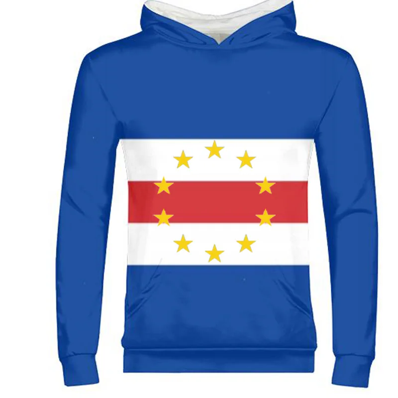 

CAPE VERDE Male Custom Made Name Number Country Zipper Sweatshirt Nation Flag Cv Portuguese College Print Photo Island Clothes