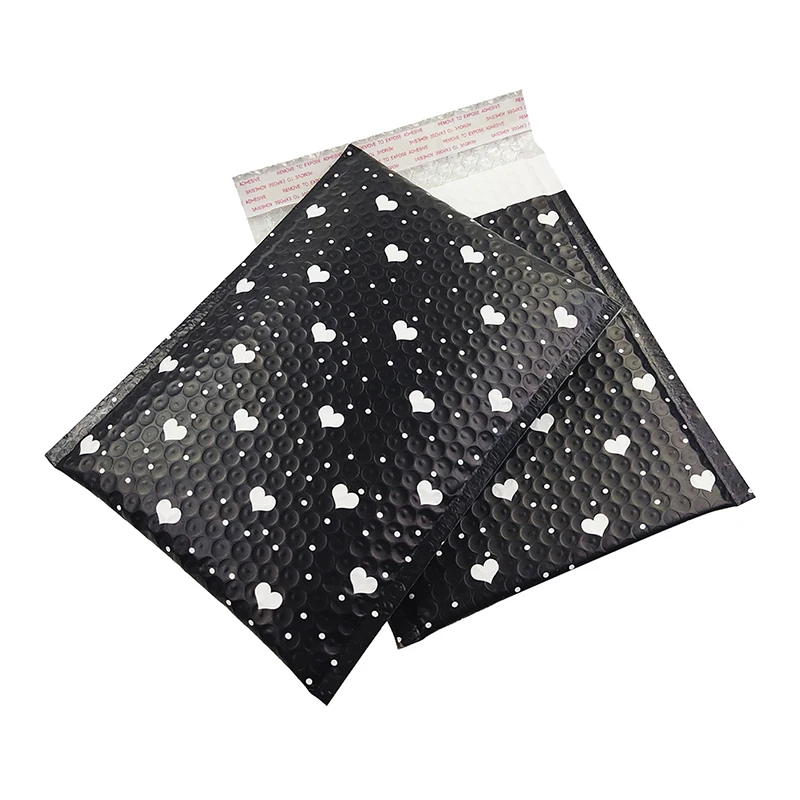 

10pcs 7x9.2 IN Bubble Mailer Self Seal Padded Black Love Envelopes/mailing Bags Waterproof Foam Bags Courier Bags