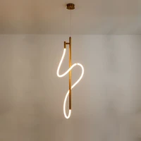 led dimmable golden silver black white designer lustre hanging lamps suspension luminaire lampen pendant light for dinning room