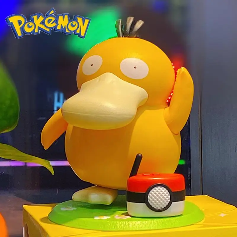 Figura de acción de Pokemon Psyduck para niños, muñeco de juguete con sonido oscilante, equipaje portátil, caja de música, regalo