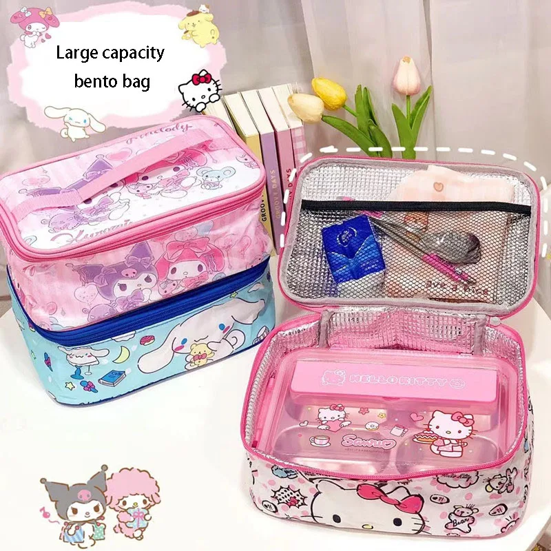

Sanrio Hello Kitty My Melody Cinnamoroll Cartoon Lunch Box Lunch Box Bag Insulation Keep Cold Bag Bento Box Bag Festival Gift