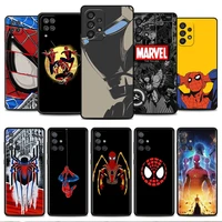 case for samsung galaxy a52 a12 a51 a53 a33 a71 a32 a31 a21 a01 a11 a22 black tpu phone shell marvel spider iron man