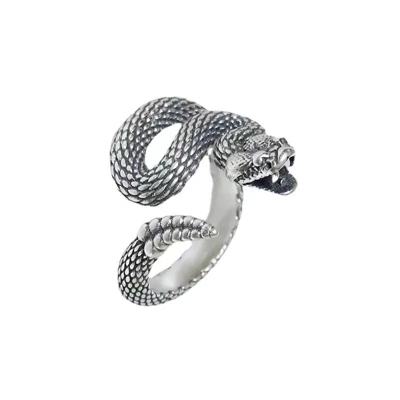 

2023 New Vintage Snake Ring For Men Women Fashion Exquisite Punk Black White Rattlesnake Couple Ring Gothic Luxury Jewelry Gift