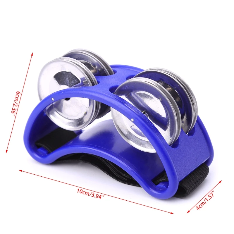 

831C 1PC Foot Tambourine Percussion Instrument 2 Sets Metal Jingle Bell