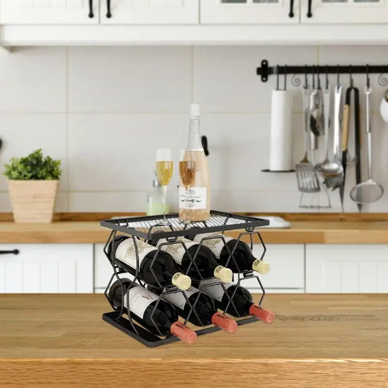 Современная металлическая складная Винная стойка из нержавеющей стали