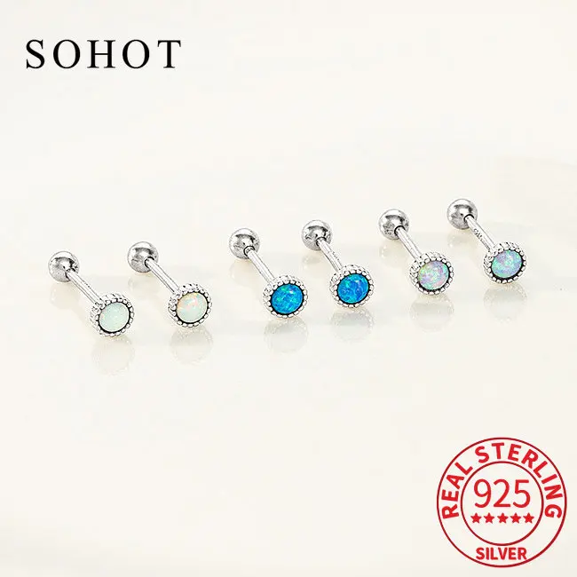 

Женские серьги-гвоздики из серебра 925 пробы, с опалом