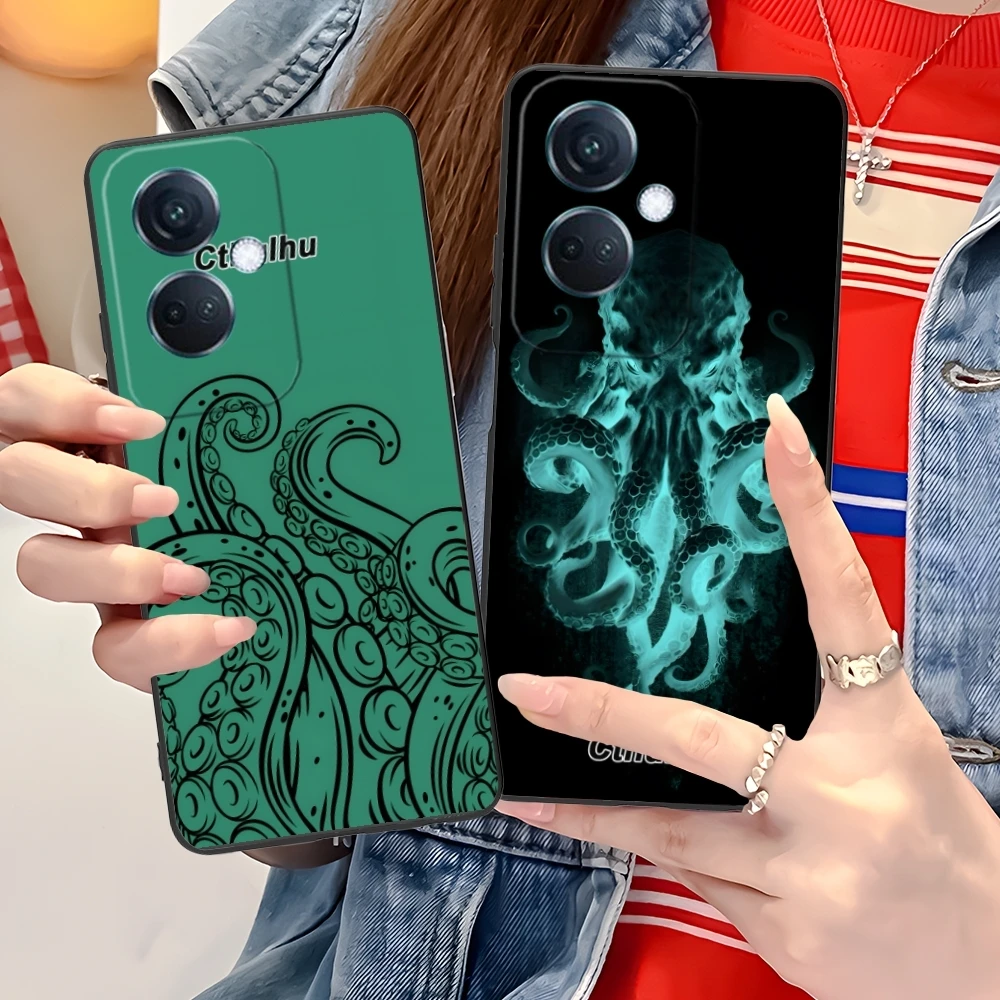 Большой Cthulhu Рисунок мобильный сотовый телефон фотоэлемент для OPPO Find X5 X3 X2 A93 Reno 8 7