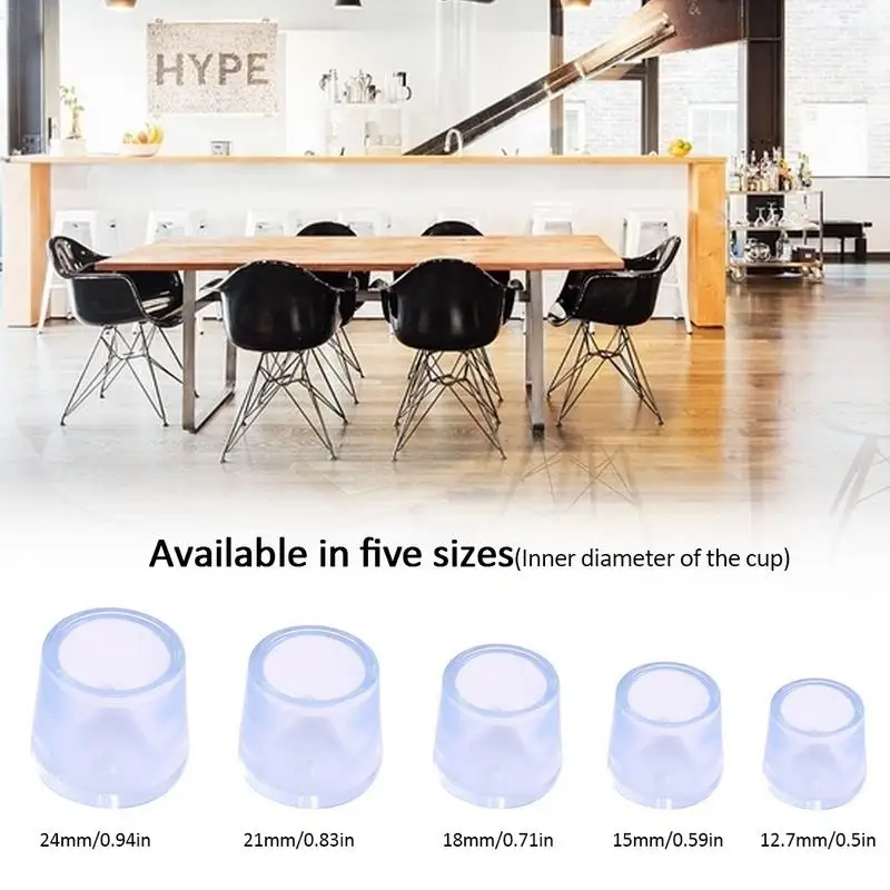 

Furniture Leg Foot Protector Transparent Table And Chair Foot Cover Silicone Wear-resistant Cap Noise Reduction Protect Floor