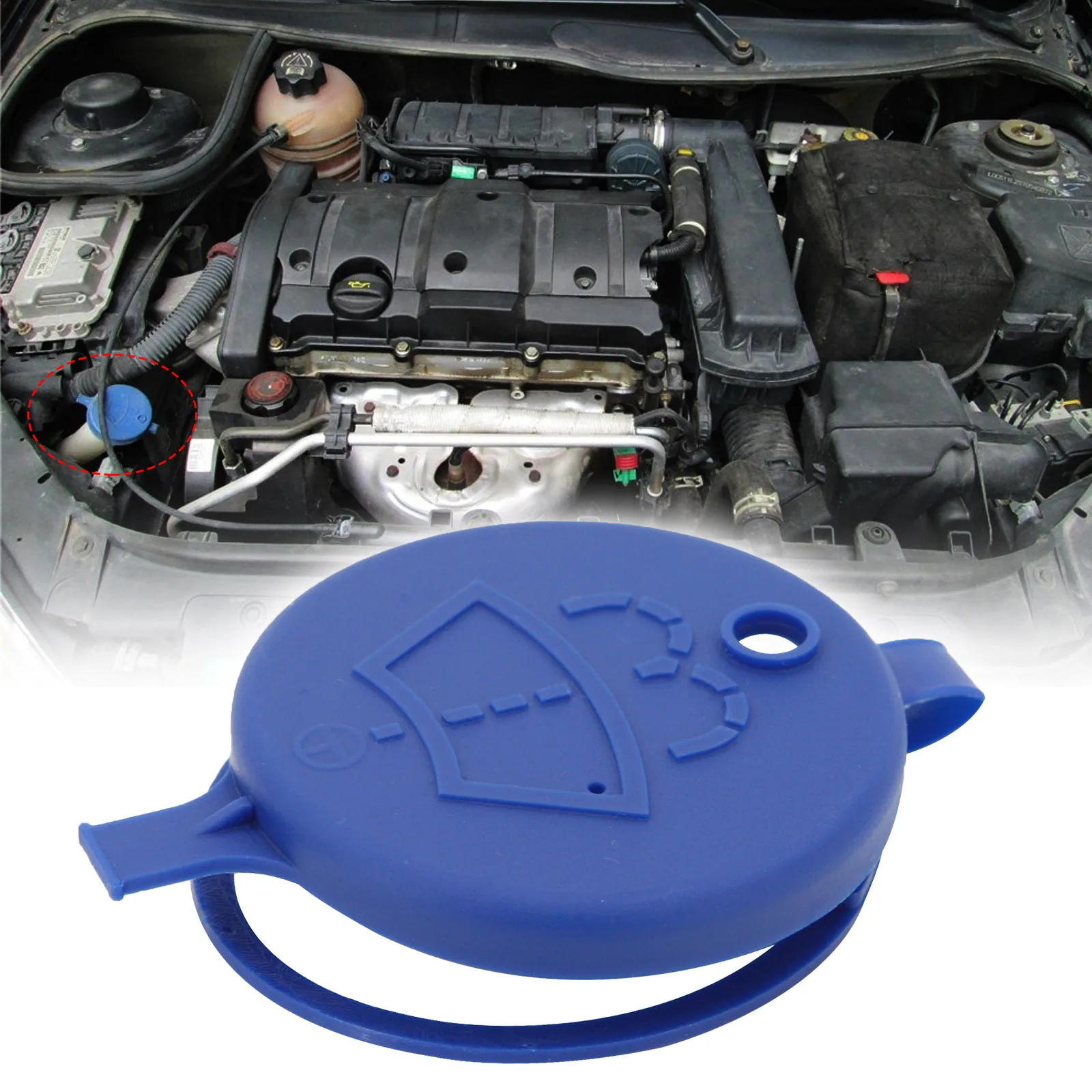 Windshield Wiper Washer Fluid Reservoir Cover Water Tank Bottle Lid Cap For Peugeot 106 206 207 406 5008 For Citroen C2 C3 C5