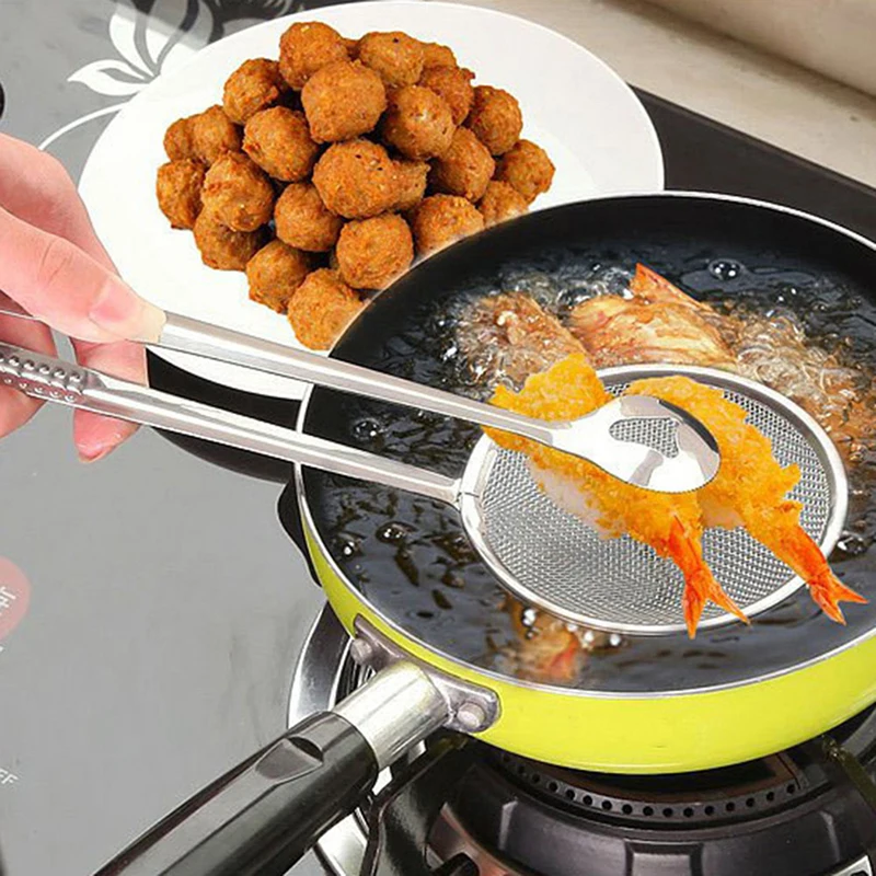

Oil Frying Clamp Filter Stainless Steel Spoon Vegetables Snack Fried Food Strainer for Household Kitchen Ornaments Filter Spoon