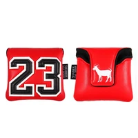 23 red pu leather magnetic closure golf headcover square large mallet putter covers