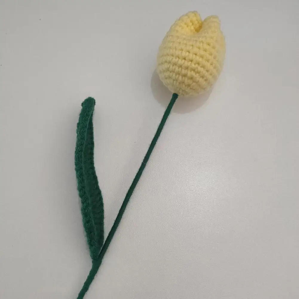 

Knit Rose Beautiful Long Lasting Realistic Simulation Knit Flower Decoration for Party Knit Tulip Simulated Tulip