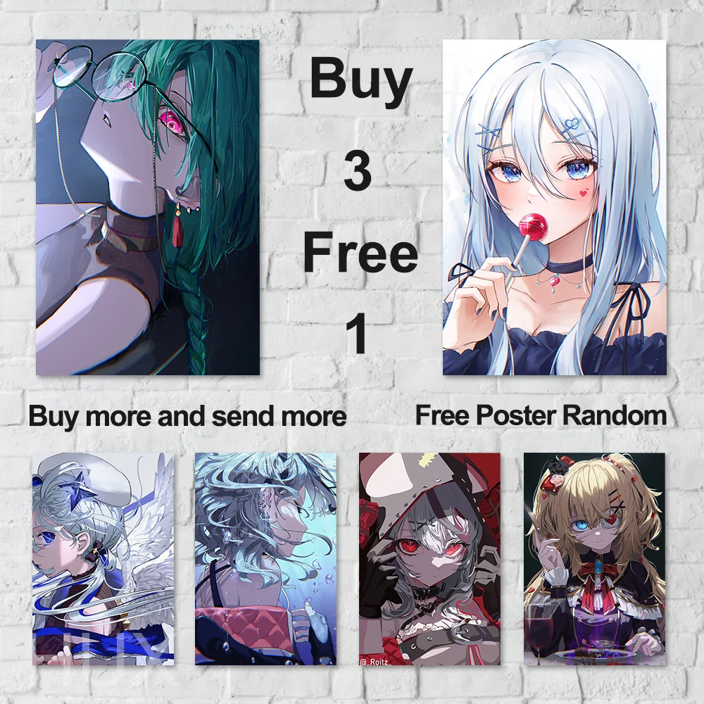 

Anime Girls Poster Japans Manga Moe Cute Sweet Lori Wall Art Aesthetic Poster Cartoon Picture Print Kawaii Home Room Decor Mural
