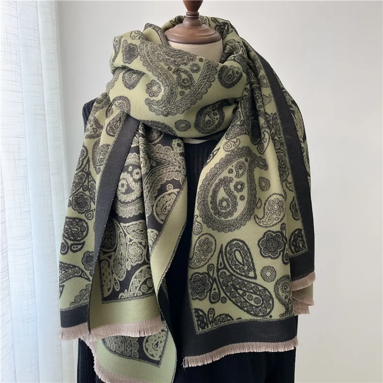 

Women Winter Scarf Paisly Shawls and Wraps Thick Warm Bufanda Scarves Female Pashmina Cashmere Blanket Stoles for Lady