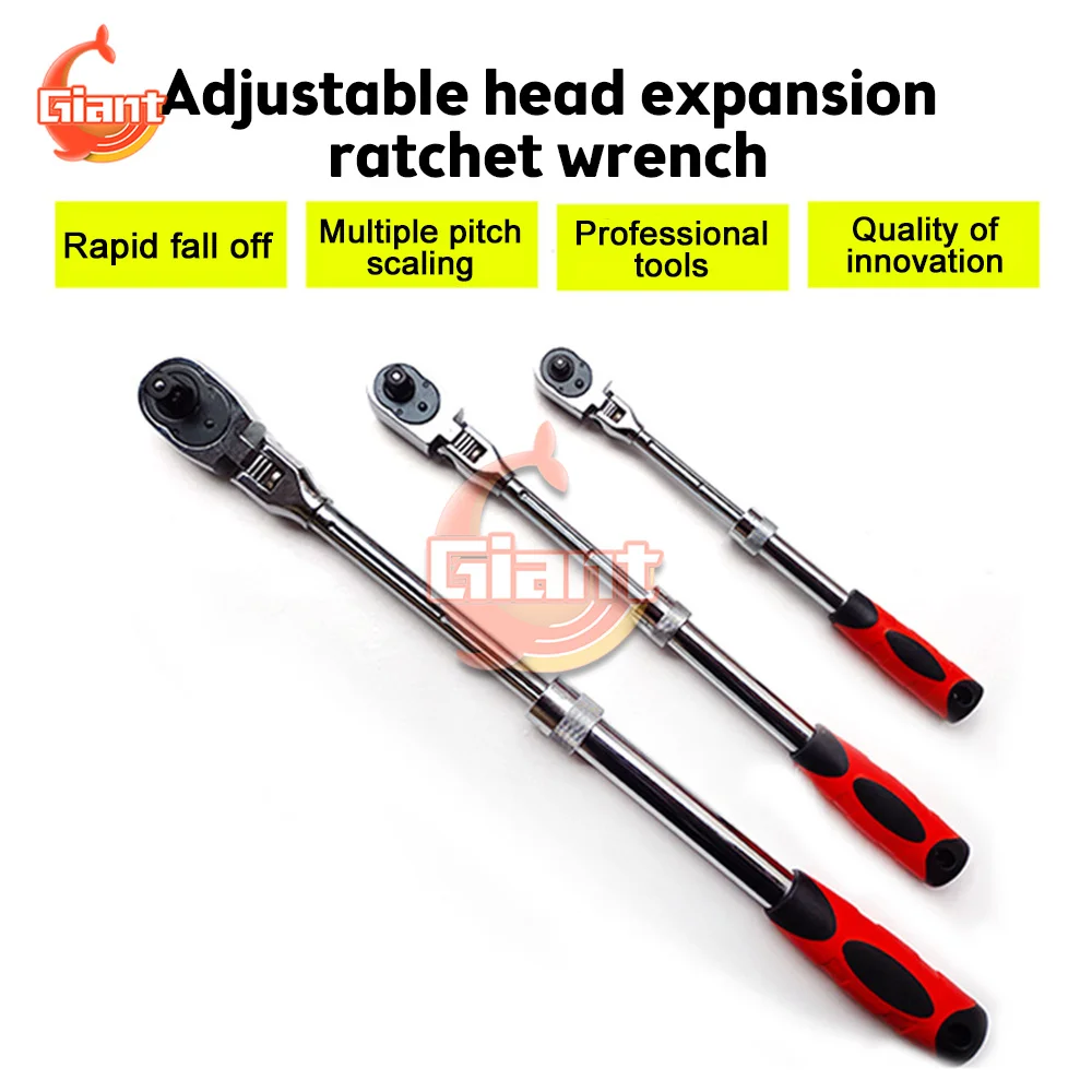 

1/4 1/2 3/8 72-Tooth Carbon Steel Retractable Ratchet Wrench Automatic Quick Release Spanner Multifunctional Hand Tool